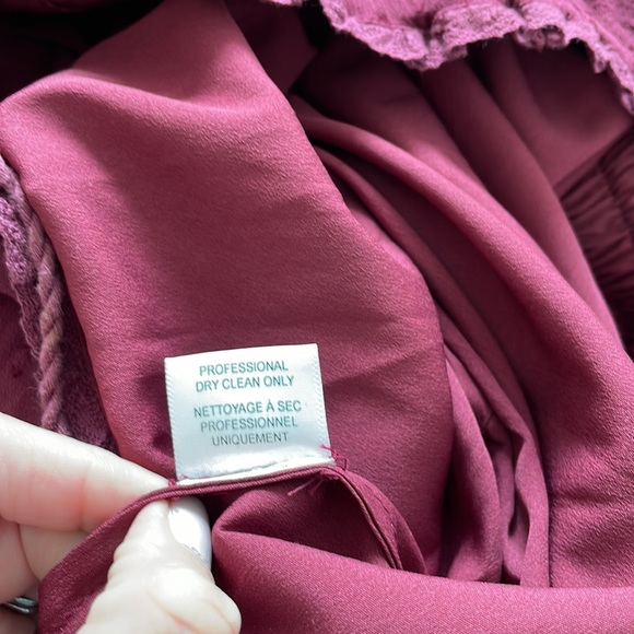 MISA Garnet Red Swiss Dot Maxi Dress - Size Small - Picture 12 of 15